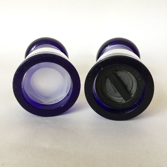 Olde Thompson Blue & Clear Lucite Plastic Acrylic Salt & Pepper Grinder Mill Set - Picture 6 of 9